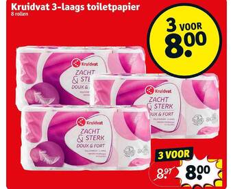 Kruidvat Kruidvat 3laags toiletpapier aanbieding