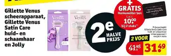 Kruidvat Gillette venus scheerapparaat, gillette venus satin care huid en schaamhaar en jolly aanbieding