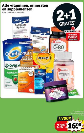 Kruidvat Vitaminen, mineralen en supplementen aanbieding