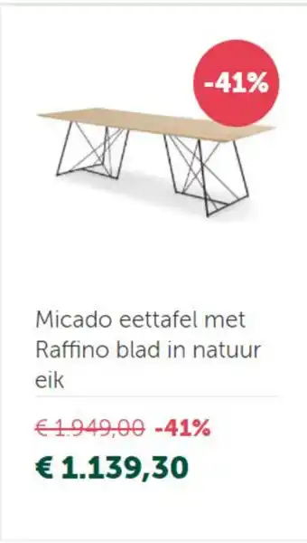 Micado Eettafel Met Raffino Blad in Natuur