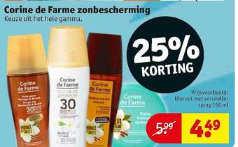 Kruidvat Corine De Farme Zonbescherming aanbieding