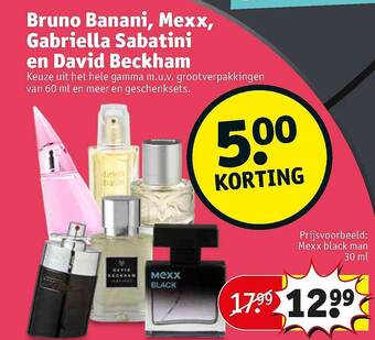 Kruidvat Bruno Banami, Mexx, Grabriella Sabatini En David Beckham aanbieding
