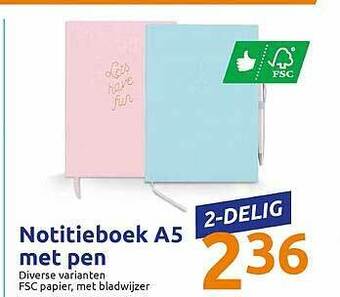 Action Notitieboek A5 Met Pen aanbieding
