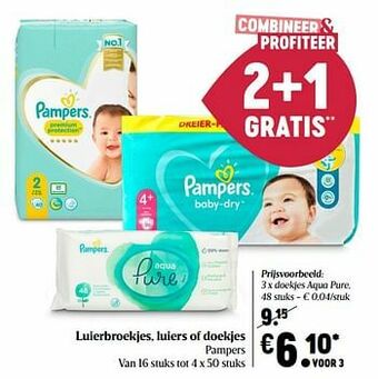 Delhaize Pampers doekjes aqua pure aanbieding