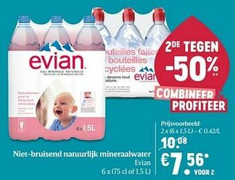 Niet-bruisend natuurlijk mineraalwater evian