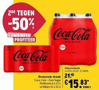 Delhaize Bruisende drank coca-cola - zero sugar aanbieding