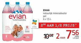 Spar Colruyt Evian natuurlijk mineraalwater pet aanbieding