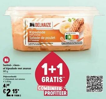 Delhaize Kipsalade met ananas aanbieding