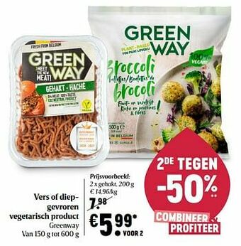 Delhaize Vegetarisch product greenway gehakt aanbieding