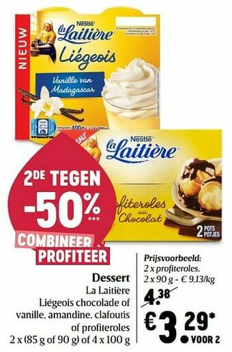 Delhaize La laitière profiteroles aanbieding