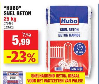 Hubo Hubo snel beton aanbieding