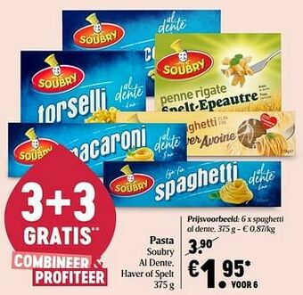Delhaize Soubry spaghetti al dente aanbieding