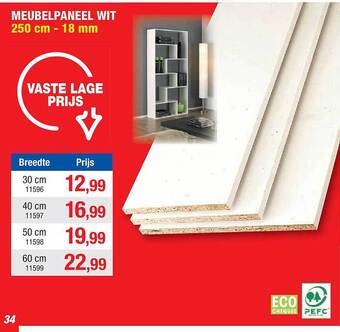 Hubo Meubelpaneel wit aanbieding