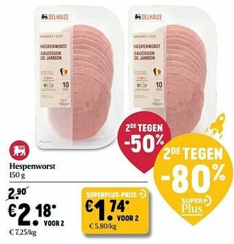 Delhaize Hespenworst aanbieding