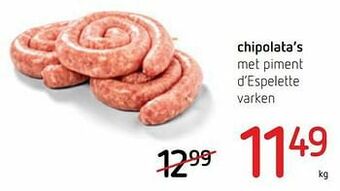 Spar Colruyt Chipolata’s met piment d’espelette varken aanbieding