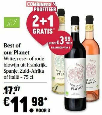 Delhaize Best of our planet witte, rosé- of rode aanbieding