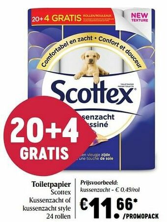 Delhaize Toiletpapier scottex kussenzacht aanbieding