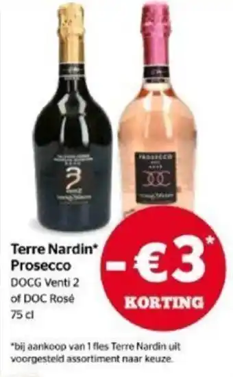 Spar Terre nardin prosecco 75cl aanbieding