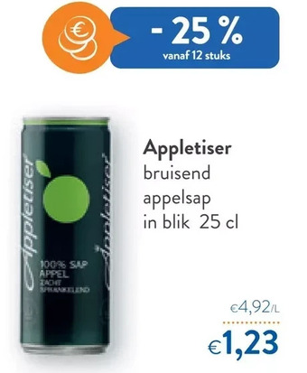 Appletiser bruisend appelsap in blik 25 cl