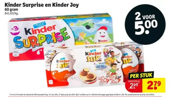 Kinder surprise en kinder joy 60 gram