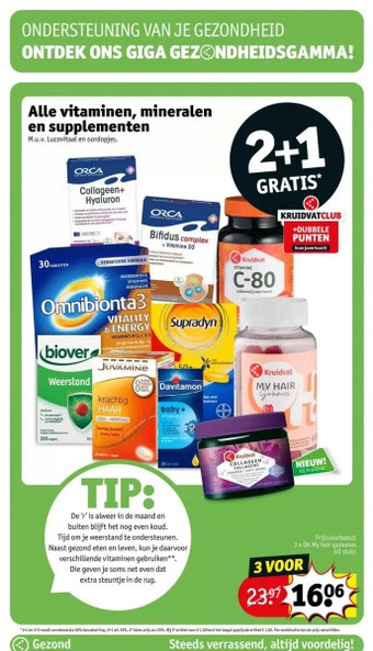 Kruidvat Alle vitaminen, mineralen en supplementen aanbieding