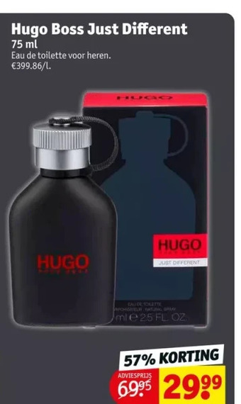 Kruidvat Hugo boss just different 75 ml aanbieding