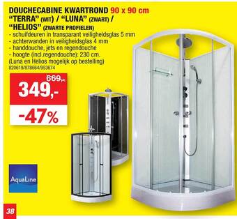 Hubo Douchecabine kwartrond aanbieding