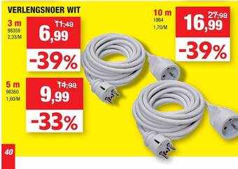 Hubo Verlengsnoer wit aanbieding