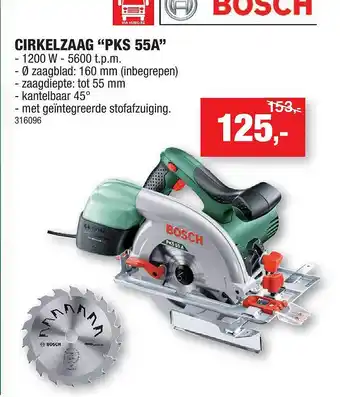 Hubo Cirkelzaag bosch aanbieding