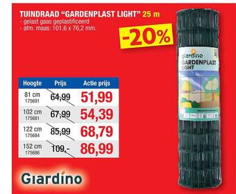 Hubo Tuindraad gardenplast light aanbieding