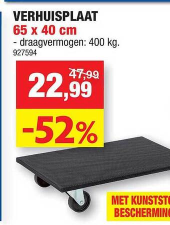Hubo Verhuisplaat aanbieding