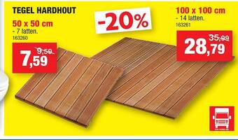Hubo Tegel hardhout aanbieding