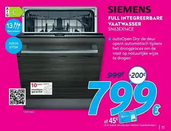 Siemens Full Integreerbare Vaatwasser