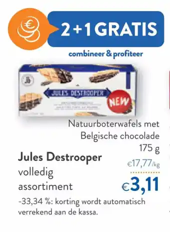 OKay Jules destrooper natuurboterwafels met belgische chocolade 175g aanbieding