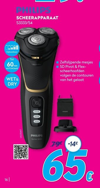 Krëfel Philips Scheerapparaat S3333/54 aanbieding
