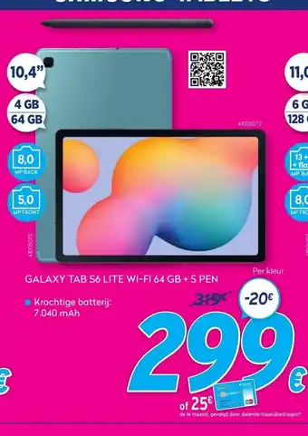 Krëfel Galaxy Tab S6 Lite Wi-fi 64GB+ S Pen aanbieding