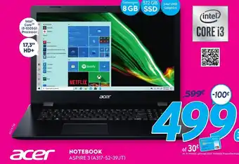 Krëfel Acer Notebook Aspire 3 (A317-52-39JT) aanbieding