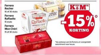 Spar Ferrero rocher, ferrero raffaello, ferrero mon chéri aanbieding