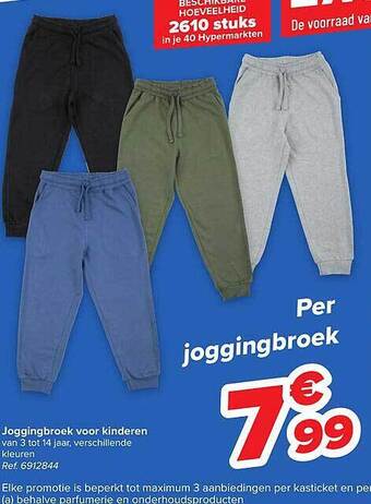 Carrefour Joggingbroek voor kinderen aanbieding