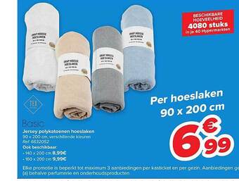 Carrefour Jersey polykatoenen hoeslaken aanbieding