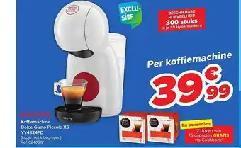 Carrefour Krups koffiemachine dolce gusto piccolo xs aanbieding