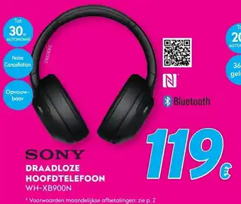 Krëfel Sony Draadloze Hoofdtelefoon WH-XB900N aanbieding
