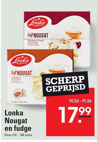 Sligro Lonka nougat en fudge aanbieding