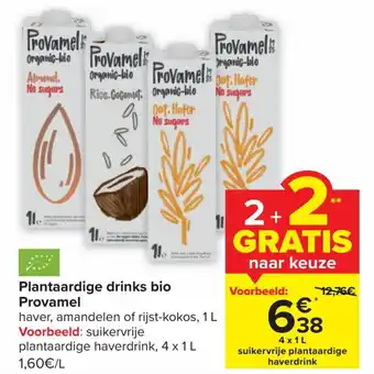 Carrefour Plantaardige drinks bio provamel 4 x 1: aanbieding