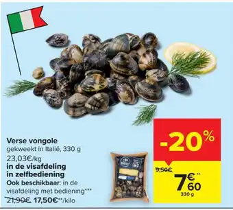 Carrefour Verse vongole 330g aanbieding
