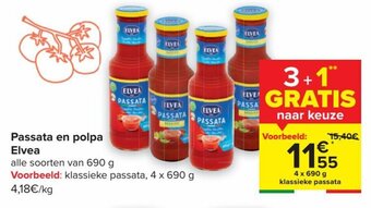 Carrefour Elvea passata en polpa 4 x 690g aanbieding