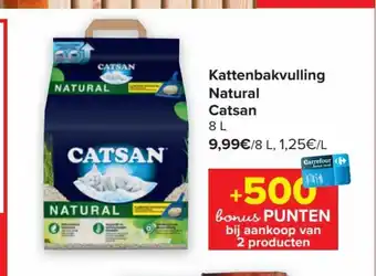 Carrefour Catsan Kattenbakvulling Natural 8L aanbieding