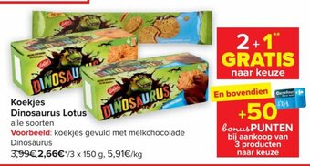 Carrefour Koekjes dinosaurus lotus aanbieding