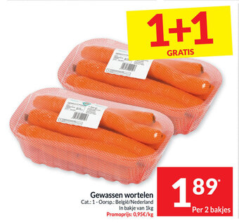 Intermarché Gewassen wortelen per 2 bakjes aanbieding