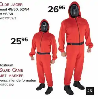 Euroshop Oude jager, squid game met masker aanbieding